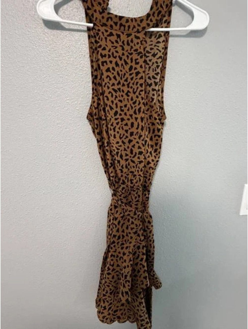 #6096 First Love Leopard Print Sleeveless Maxi Dress Small